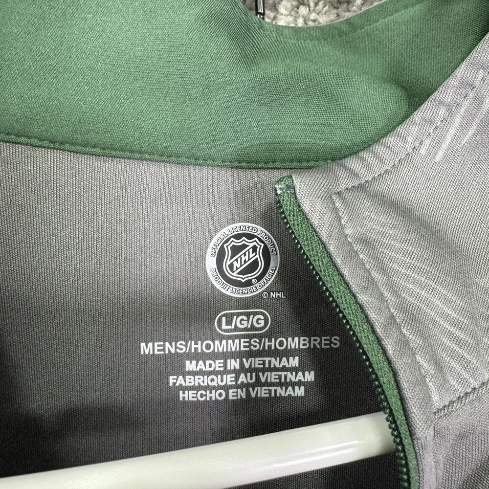Minnesota Wild Shirt Mens Large Gray NHL Hockey Quarter Zip Long Sleeve Logo